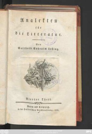 Theil 4: Analekten für die Litteratur