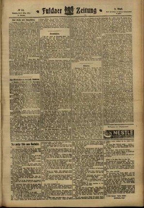 Zweite Ausgabe vom Dienstag, den 07. März 1911.