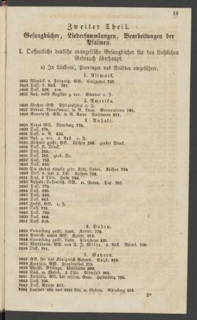 Zweiter Theil. Gesangbücher, Liedersammlungen, Bearbeitungen der Psalmen