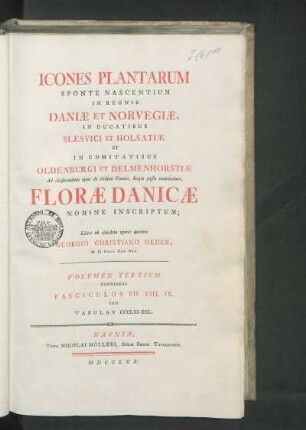 Flora Danica, Volumen Tertium, Fasc. VII, VIII, IX