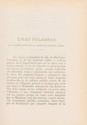 Unas palabras en justificación de la aparición de este libro