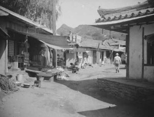 Dorf Kozai in Nordkorea : Dorfstraße mit Läden