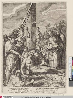 [Beweinung Christi; The Lamentation; La Lamentation; Descente d.c. aux deux échelles; Mk. 15, 42-47]