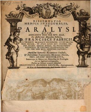 Diss. med. inaug. de paralysi