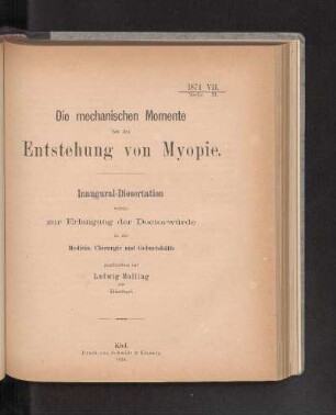 Die mechanischen Momente bei der Entstehung von Myopie.