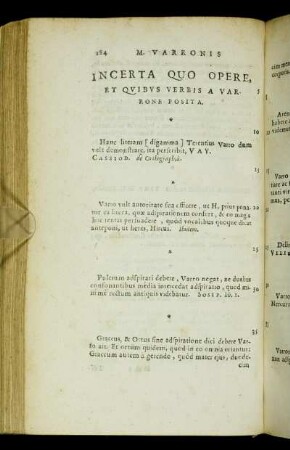 Incerta quo Opere, et Quibus Verbis A Varrone Posita.