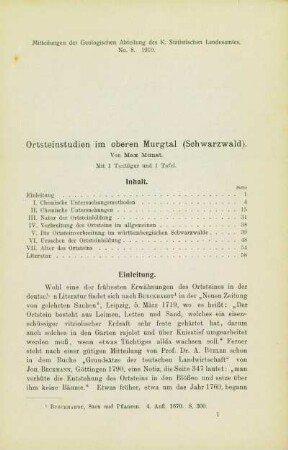 Ortsteinstudien im oberen Murgtal (Schwarzwald)