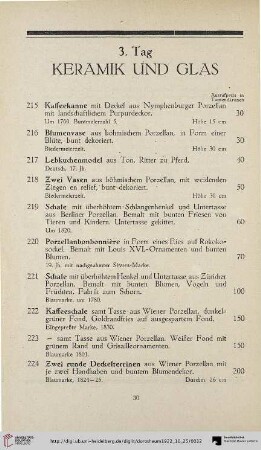 Keramik und Glas (Nr. 215-248)