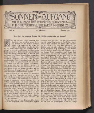 Heft 4. 19. Jahrgang. Januar 1917