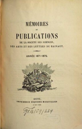 Mémoires et publications. 7. 1871/72 (1872)