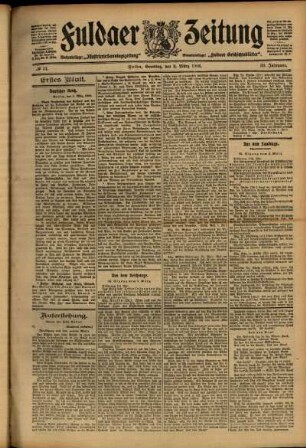 Erste Ausgabe vom Samstag, den 03. März 1906.