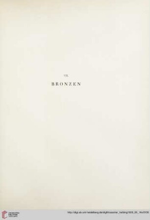 VII. Bronzen (Nr. 361-402)