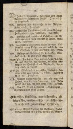 18-29, Historische, statistische, naturhistorische, philosophische, mathematische, juristische, medicinische und gemeinnützige Schriften.