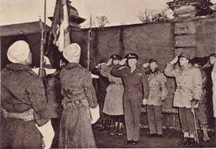 Libération de l´Alsace: Après les victoires de Belfort et de Mulhouse, Général Eisenhower visite la Première Armée Francaise.