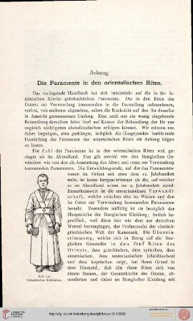 Anhang. Die Paramente in den orientalischen Riten