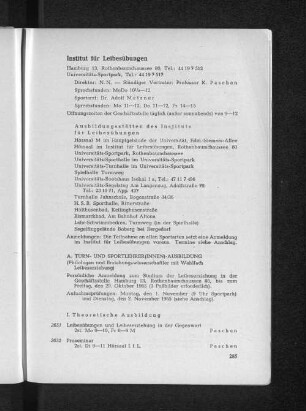 A. Turn- und Sportlehrer(innen)-Ausbildung
