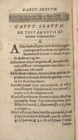 Capvt Sextvm. De Testamentis et ultimis voluntatibus.