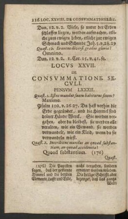 Locus XXVII. De Consummatione Seculi