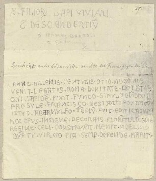 Die Nachzeichnung einer Inschrift in Santa Maria del Fiore