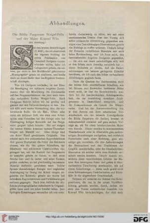 Die Biblia Pauperum Weigel-Felix und der Maler Konrad Witz