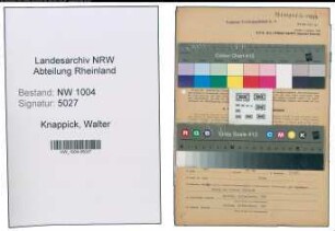 Entnazifizierung Walter Knappick , geb. 23.09.1911 (Arbeiter)