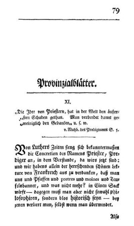 XI. [Priester. Hume's Priester]