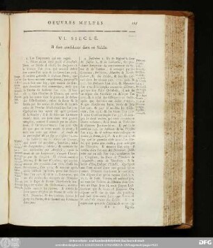 VI. Siecle. Il faut considerer dans ce Siécle.