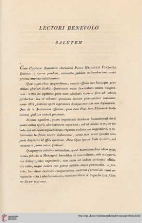 Lectori Benevolo Salutem
