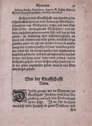 Von der Graffschafft Nidda.