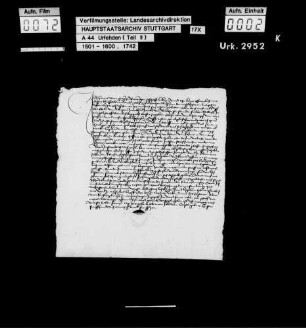 Hans Mansperger zu Benningen, wegen Beteiligung am Bauernaufruhr zum Verlassen des Amts Marbach verurteilt, jedoch auf Fürbitten des Junkers Jakob von Bernhausen gegen eine Geldstrafe von 3 fl und die Zusage, Wehr und Harnisch abzulegen, begnadigt, schwört U. und verspricht, fortan keine Wehr außer einem abgebrochenen Brotmesser zu tragen und offene Zechen zu meiden.