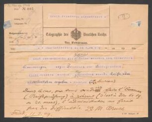 Telegramm an Paul Miche : 11.03.1909