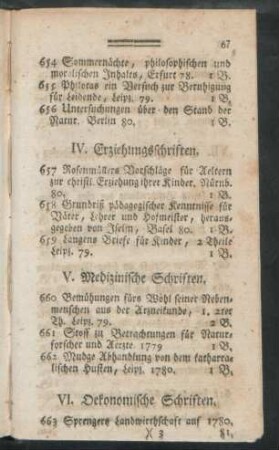 VI. Oekonomische Schriften
