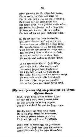 Meiner theuern Schwiegermutter an ihrem Geburtstage