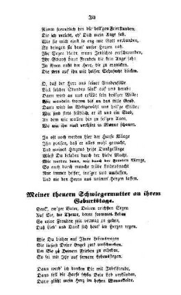 Meiner theuern Schwiegermutter an ihrem Geburtstage
