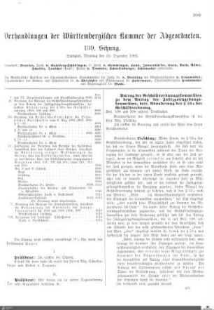 139. Sitzung, Stuttgart, 23.12.1902