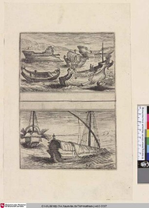 [Sieben römische Schiffe; Seven roman ships]