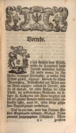 Wahrhaftige Geschichte der seligen Frau Catharina von Bora, D. Mart. Luthers Ehegattin : wieder Eusebii Engelhards Morgenstern zu Wittenberg. 2