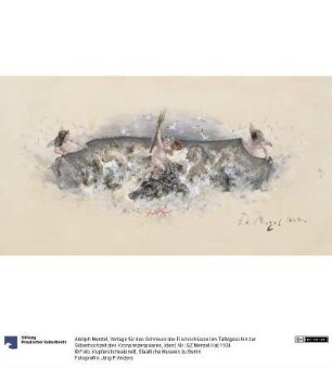 Vorlage für den Schmuck der Fischschüssel im Tafelgeschirr zur Silberhochzeit des Kronprinzenpaares
