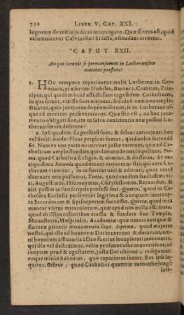 Caput XXII. An qui iuravit se permansurum in Lutheranismo teneatur praestare?