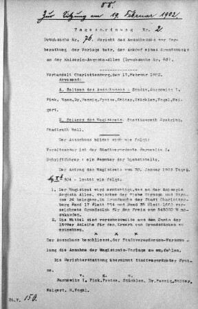 Tages-Ordnung, 19. Februar 1902