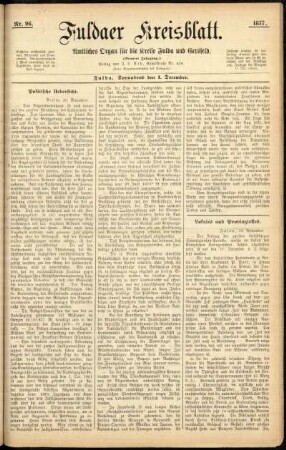 Ausgabe vom Samstag, den 01. Dezember 1877.