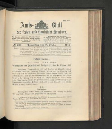 No. 263, 18. Oktober 1917
