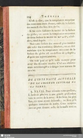 De l'Intensité Actuelle de la Chaleur Centrale de la Terre