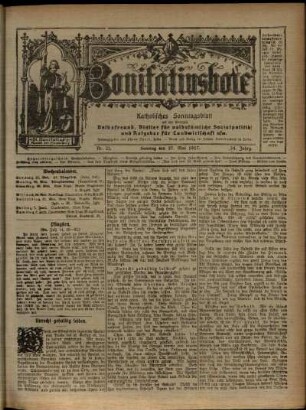 Erste Ausgabe vom Sonntag, den 27. Mai 1917.