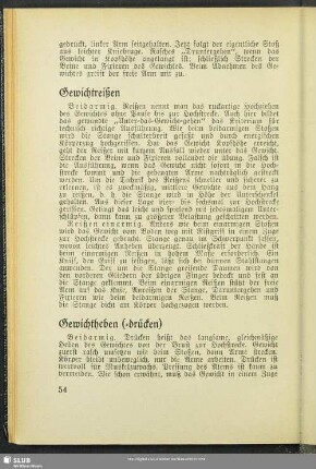 Gewichtheben (-drücken)