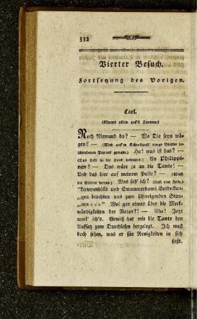 Vierter Besuch. Fortsetzung des Vorigen.