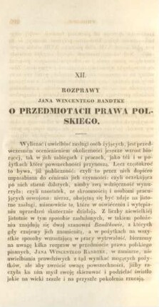 12. Rozprawy Jana Wincentego Bandtke O przedmiotach prawa polskiego