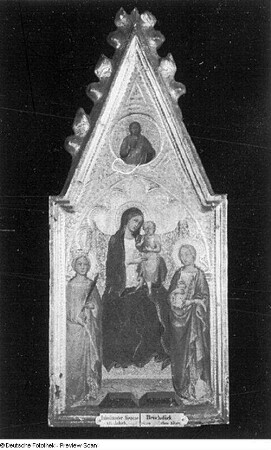 Thronende Madonna mit zwei weiblichen Heiligen