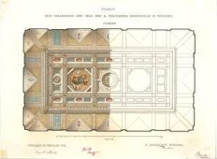 Neureuther, Gottfried von; München; Königlich - Bayerische Polytechnische Schule (TU) - Aula - Plafond (Ansicht)