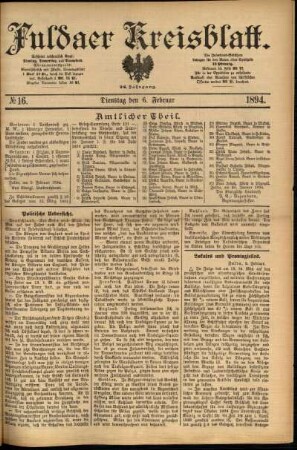 Ausgabe vom Dienstag, den 06. Februar 1894.